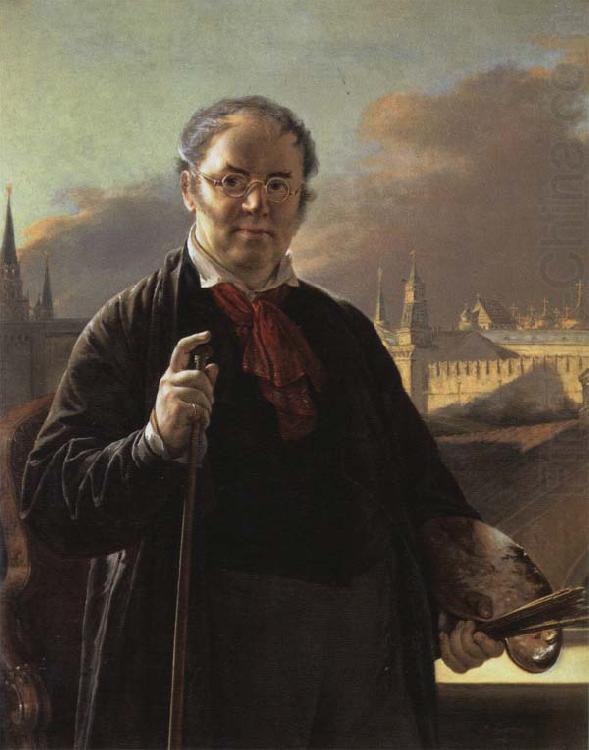 Vasily Tropinin Self-Portrait by a Window with a View on the Kremlin china oil painting image